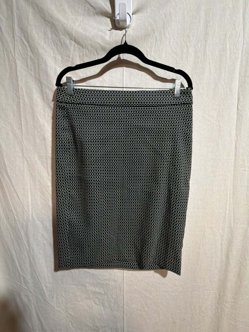 Elle Womens Black and White Geometric Pattern Knit Pencil Skirt Size M